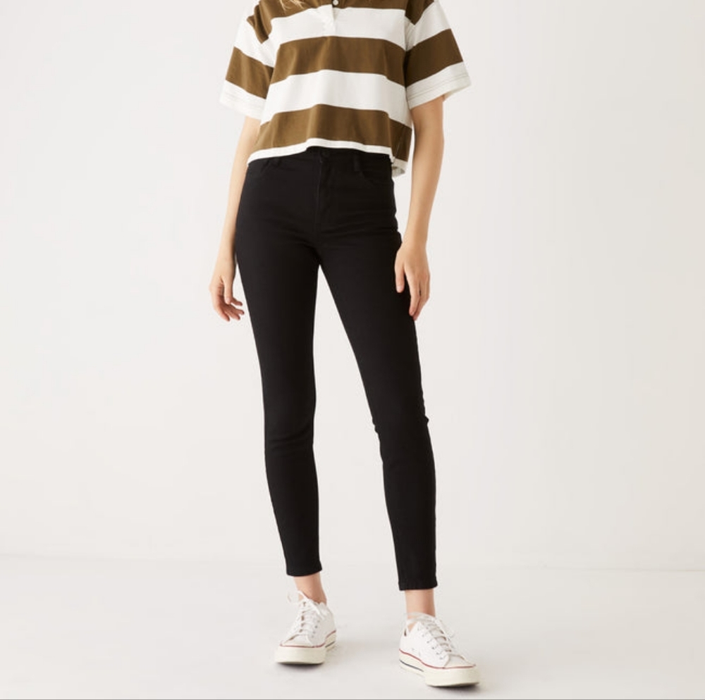 Frank & Oak Debbie High Waisted Skinny Jean - Black